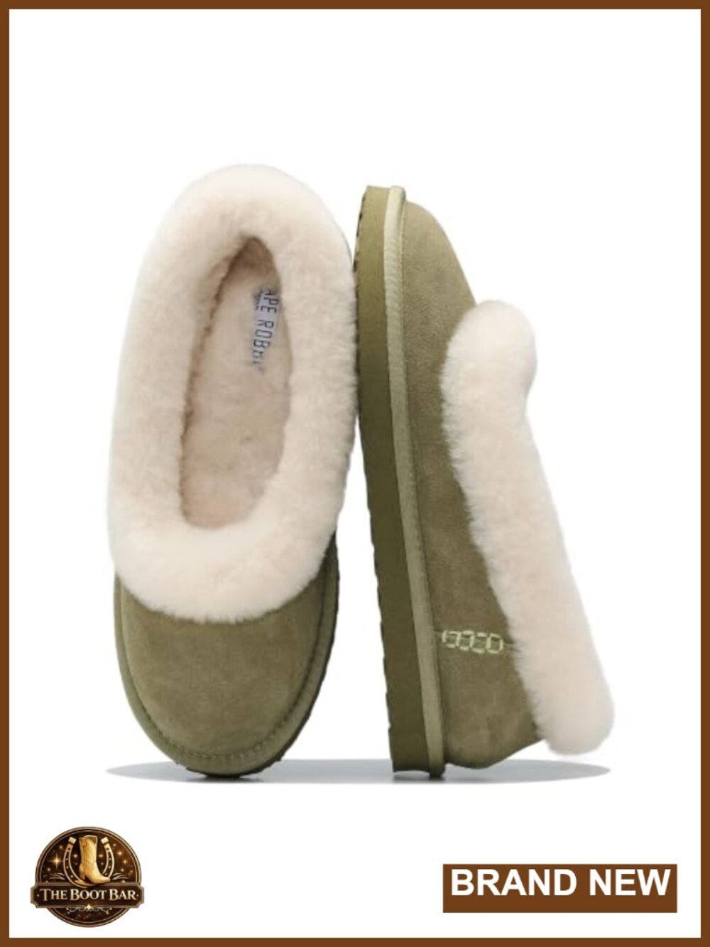 Suede Ballet Flats with Genuine Sheep Shearling Cuff Slip-On Shoes